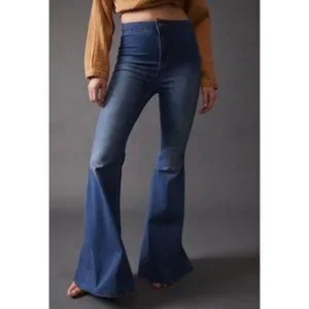 NWT Free People Just Float On Flare Jeans / Jericho Blue